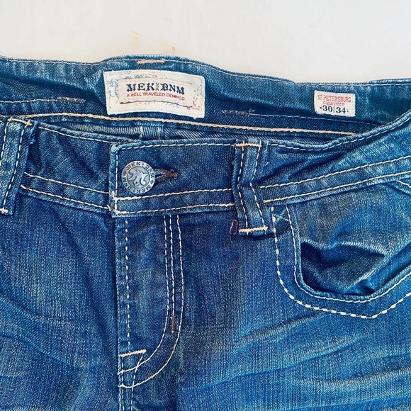 Mek DNM Men's Buckle Flap St Petersburg Cigarette Stretch Dark Wash Jeans 30x34 - Picture 9 of 13